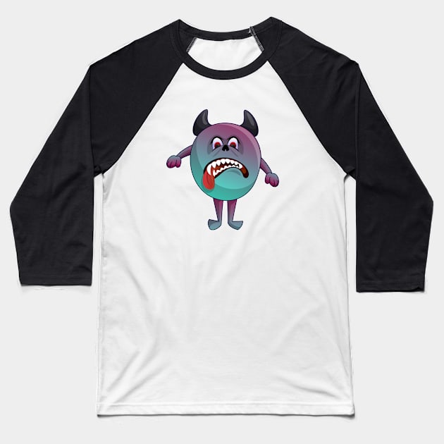 Little Monsters-Melko Baseball T-Shirt by Peter Awax